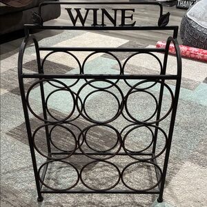 Sophisticated Black Metal Wine Holder